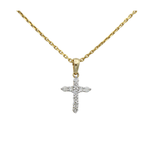 14k Diamond Cross Pendant