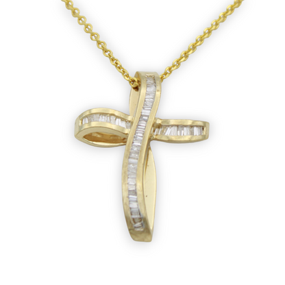 14k Diamond Cross Pendant