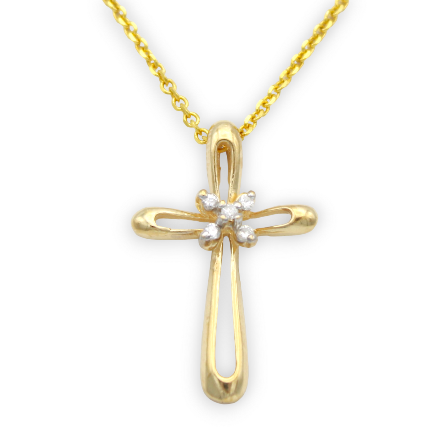 14k Diamond Cross Pendant