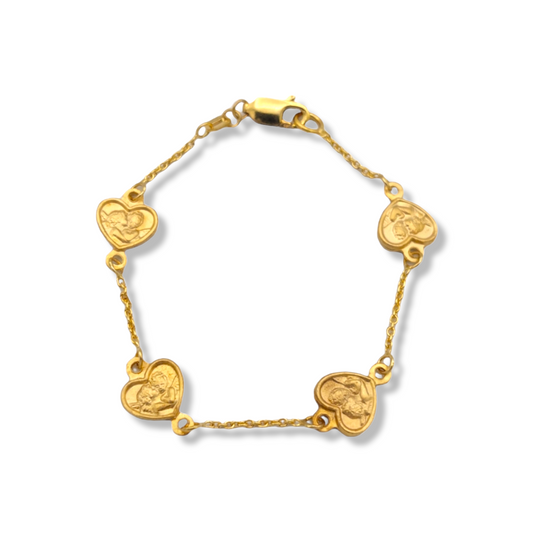 14k Angel Medallion Children's Bracelet