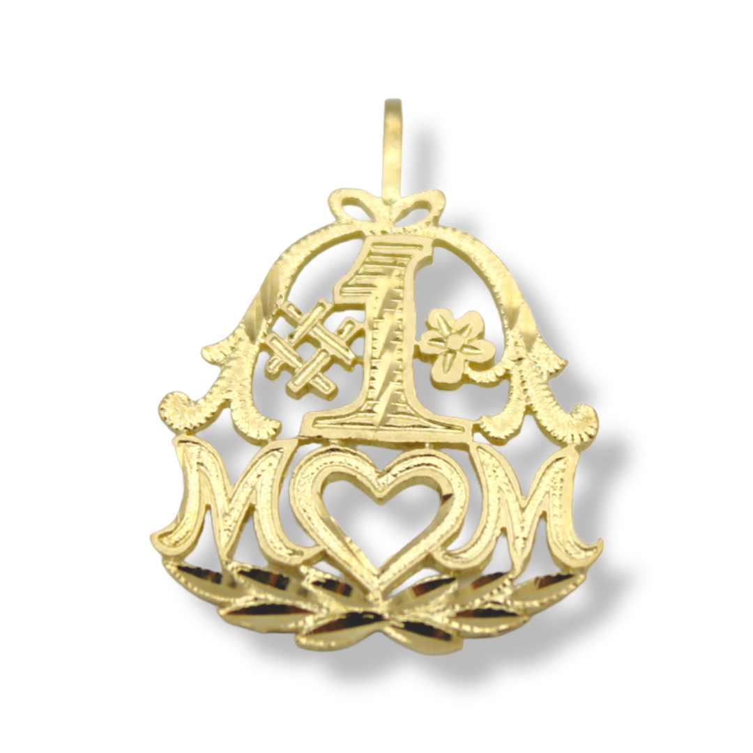 14k #1 Mom Charm