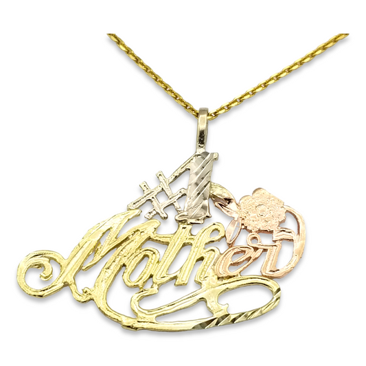 14k Tri-Color Mother Charm