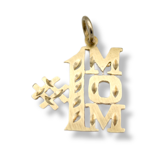 14k #1 Mom Charm