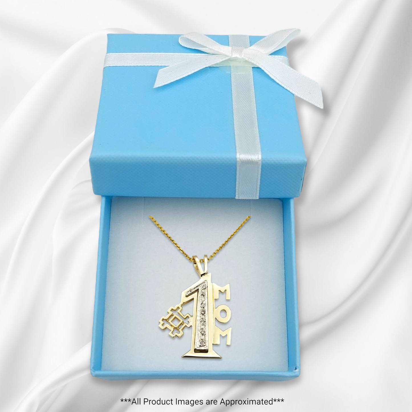 14k Diamond #1 Mom Charm