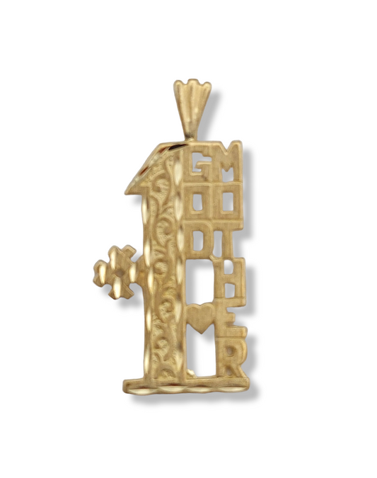 14k #1 God Mother Charm