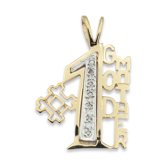 14k Diamond #1 God Mother Charm