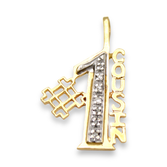 14k Diamond #1 Cousin Charm