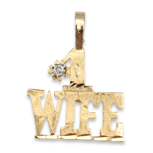 14k Diamond #1 Wife Charm
