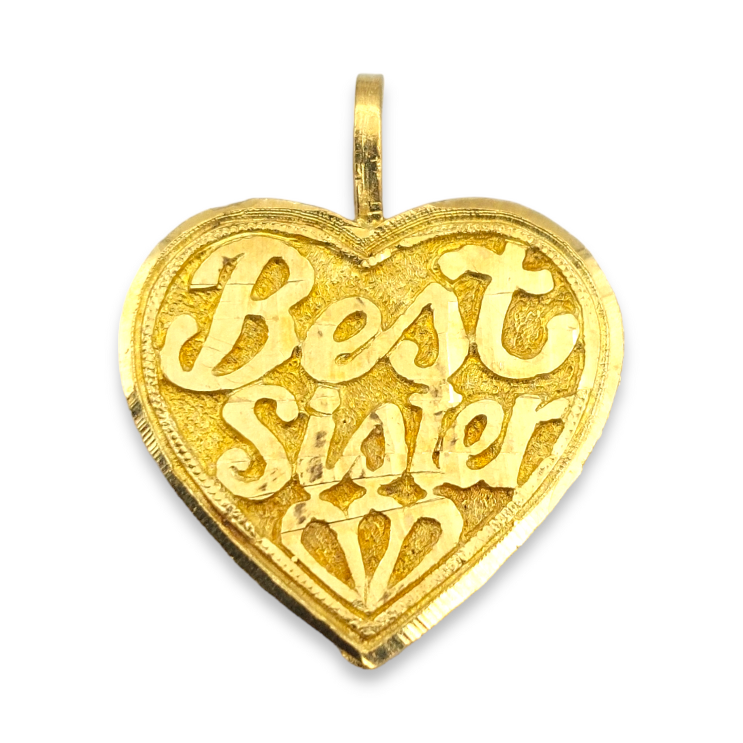 14k Best Sister Charm