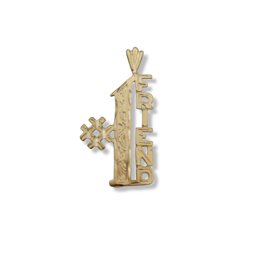 14k #1 Friend Charm