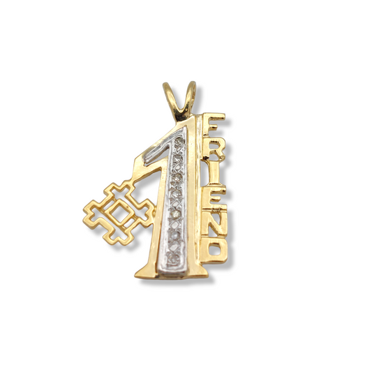 14k Diamond #1 Friend Charm