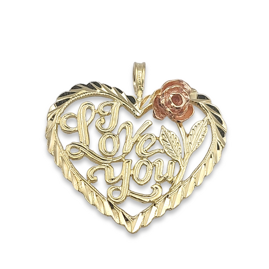 14k I Love You Heart Charm