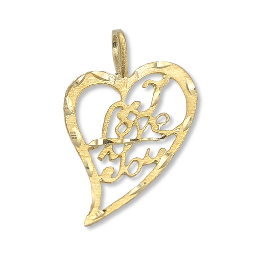 14k I Love You Heart Charm