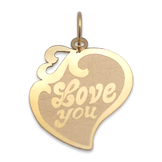 14k Love You Heart Charm