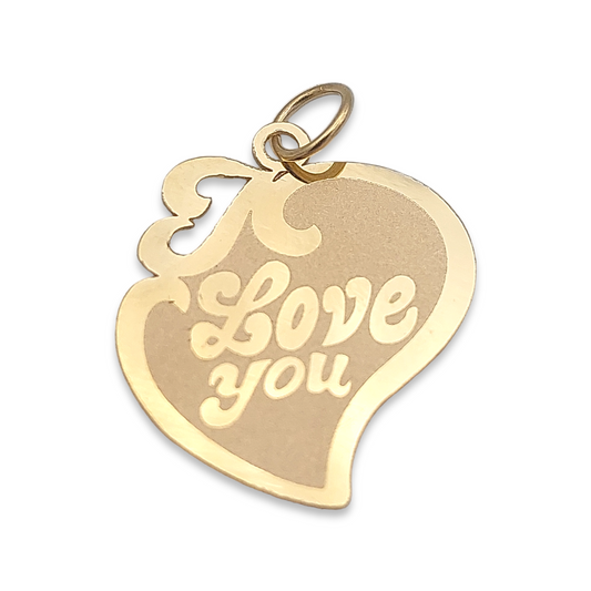 14k Love You Heart Charm