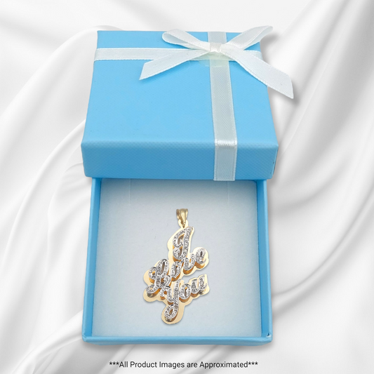 14k Two-Tone Diamond I Love You Charm