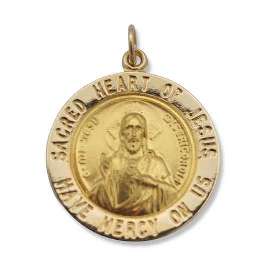 14k Sacred Heart of Jesus Medallion