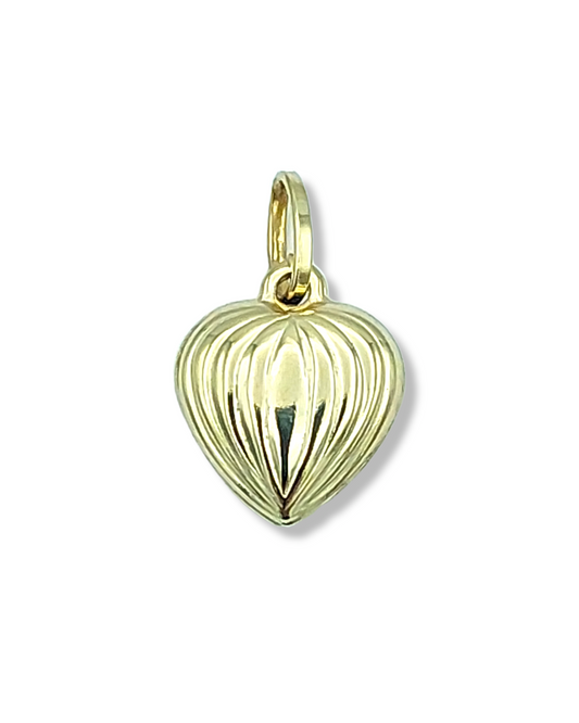 14k Puffed Heart Charm