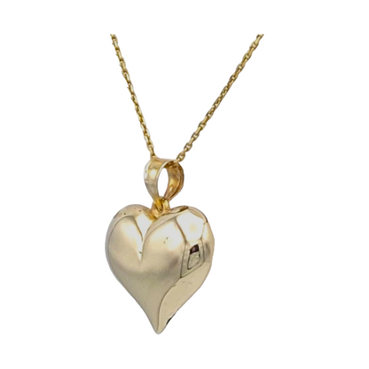 14k Puffed Heart Charm