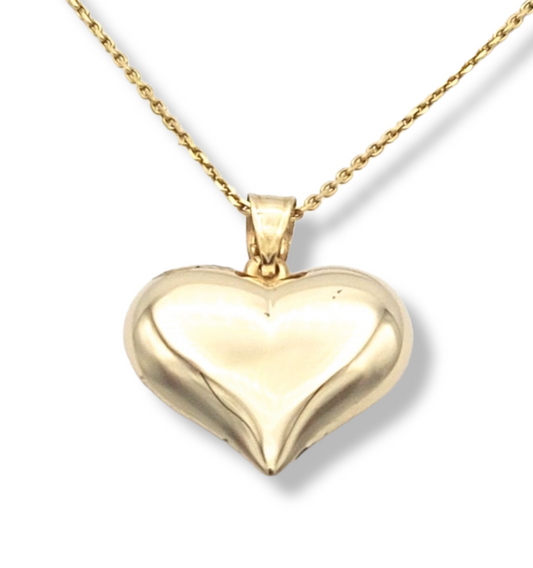 14k Puffed Heart Charm