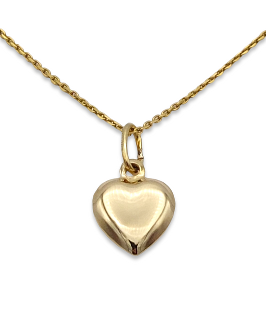 14k Puffed Heart Charm