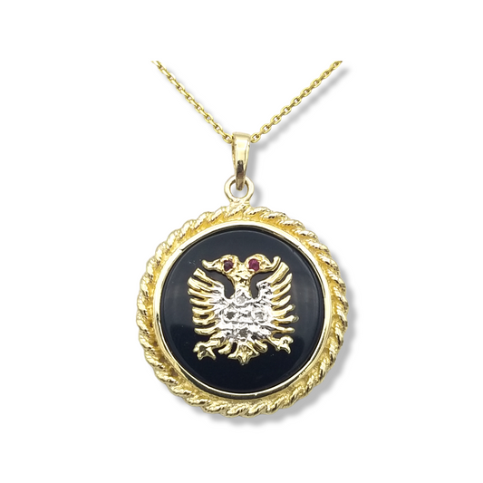 14k Albanian Eagle Medallion