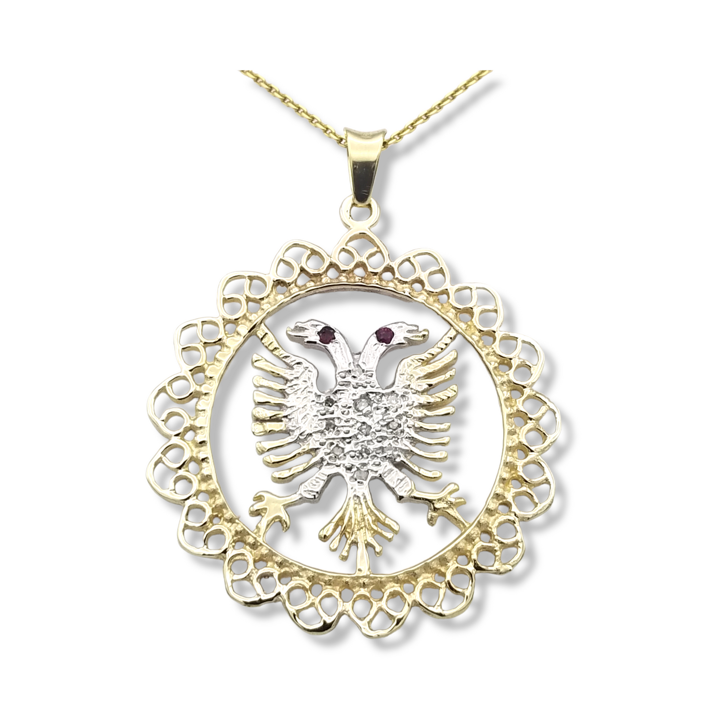 14k Albanian Eagle Medallion