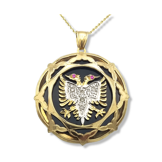 14k Albanian Eagle Medallion