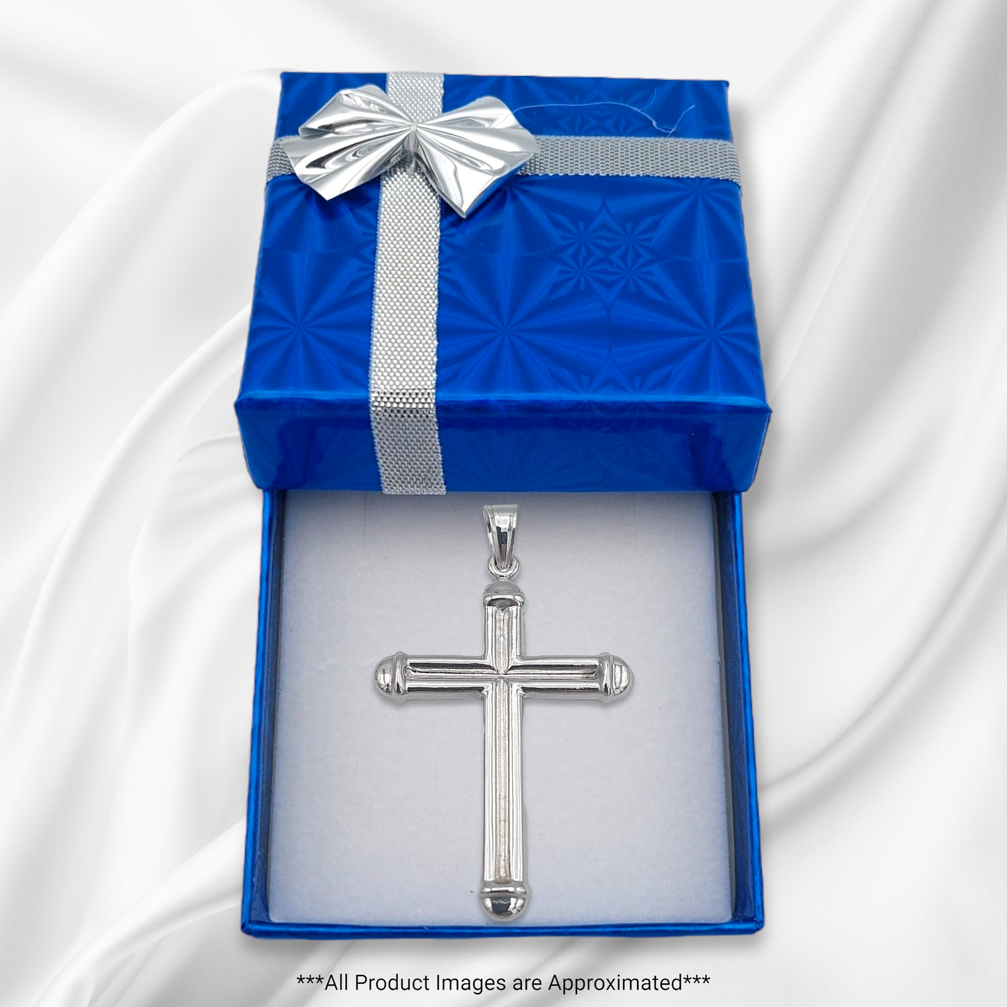 14k White Cross Pendant