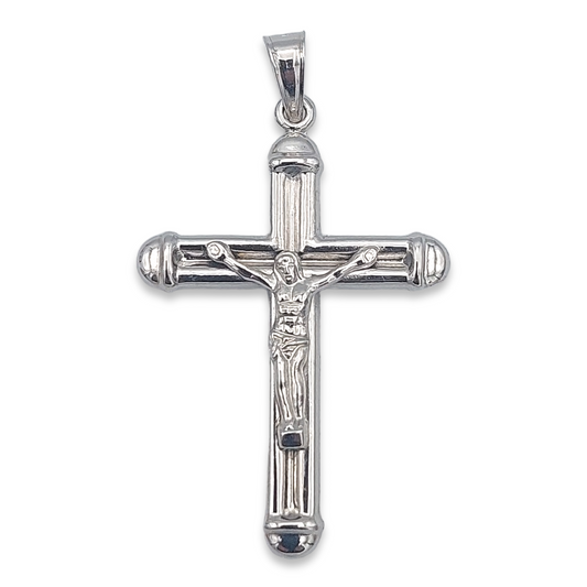 14k White Crucifix Pendant