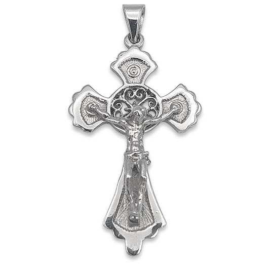 14k White Crucifix Pendant