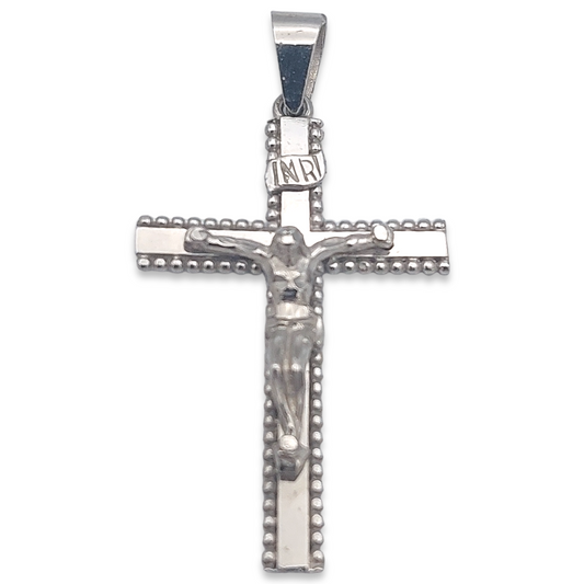 14k White Crucifix Pendant