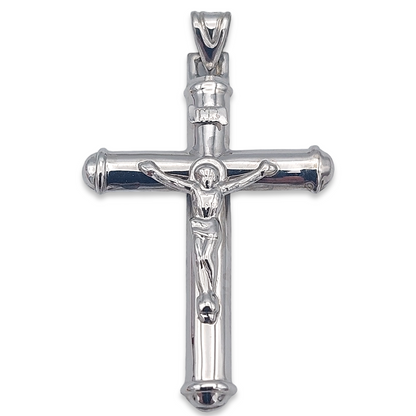 14k White Crucifix Pendant
