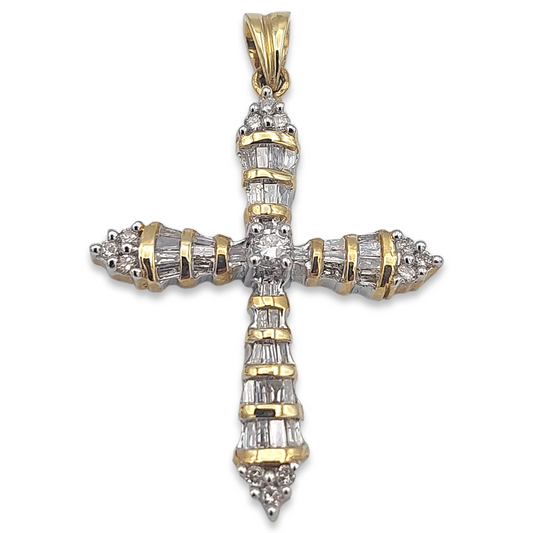 14k Diamond Cross Pendant