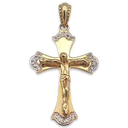 14k Diamond Cross Pendant