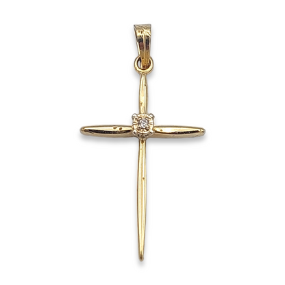 14k Diamond Cross Pendant