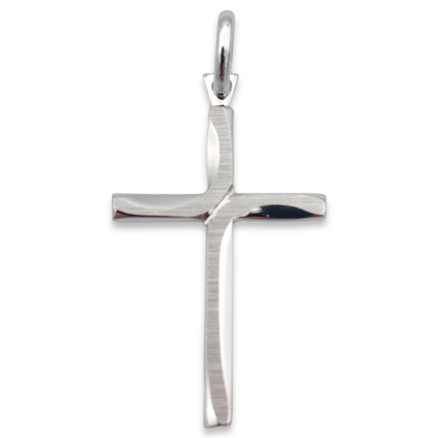 14k White Cross Pendant