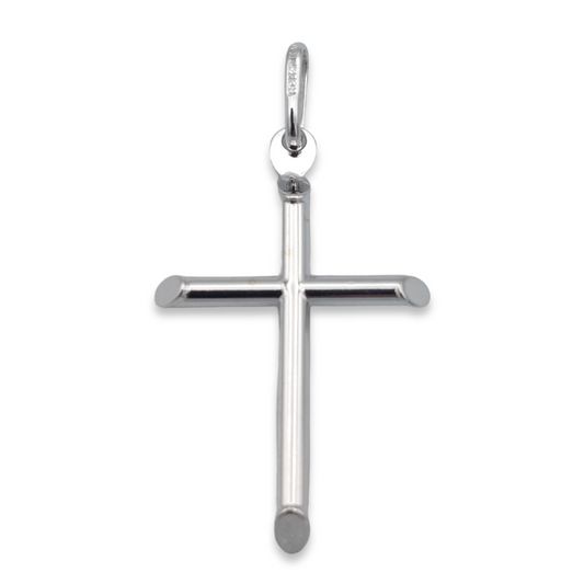 14k White Cross Pendant