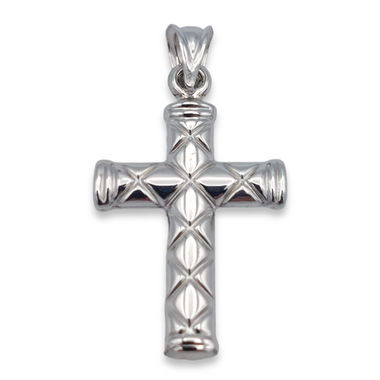 14k White Cross Pendant