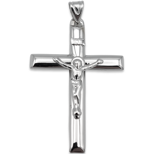 14k White Crucifix Pendant