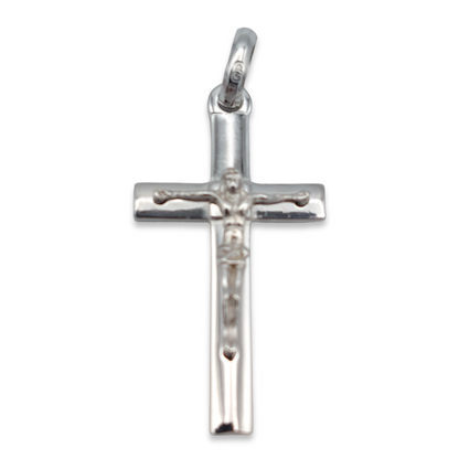 14k White Crucifix Pendant