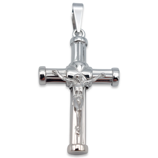 14k White Crucifix Pendant