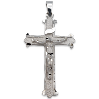 14k White Crucifix Pendant