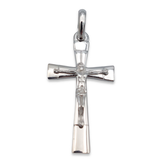 14k White Crucifix Pendant