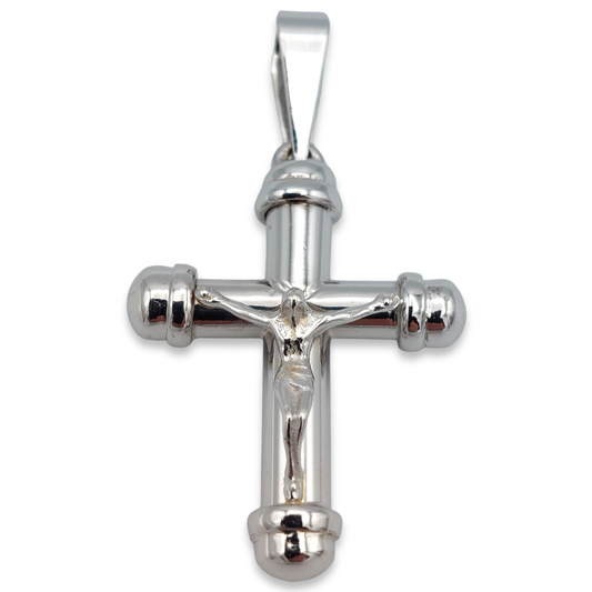 14k White Crucifix Pendant