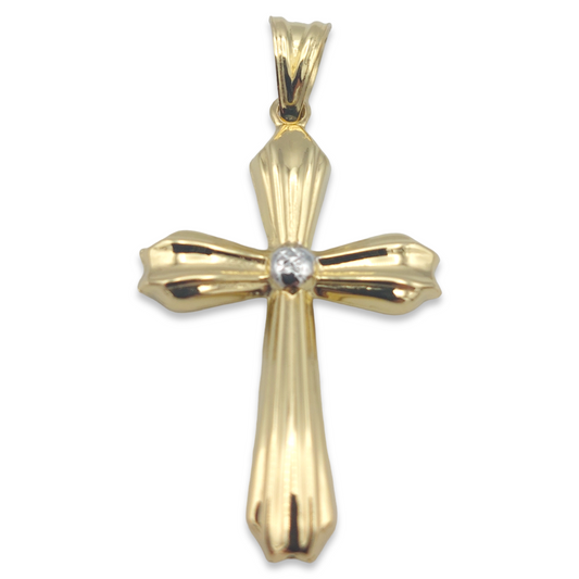 14k Two-Tone Cross Pendant