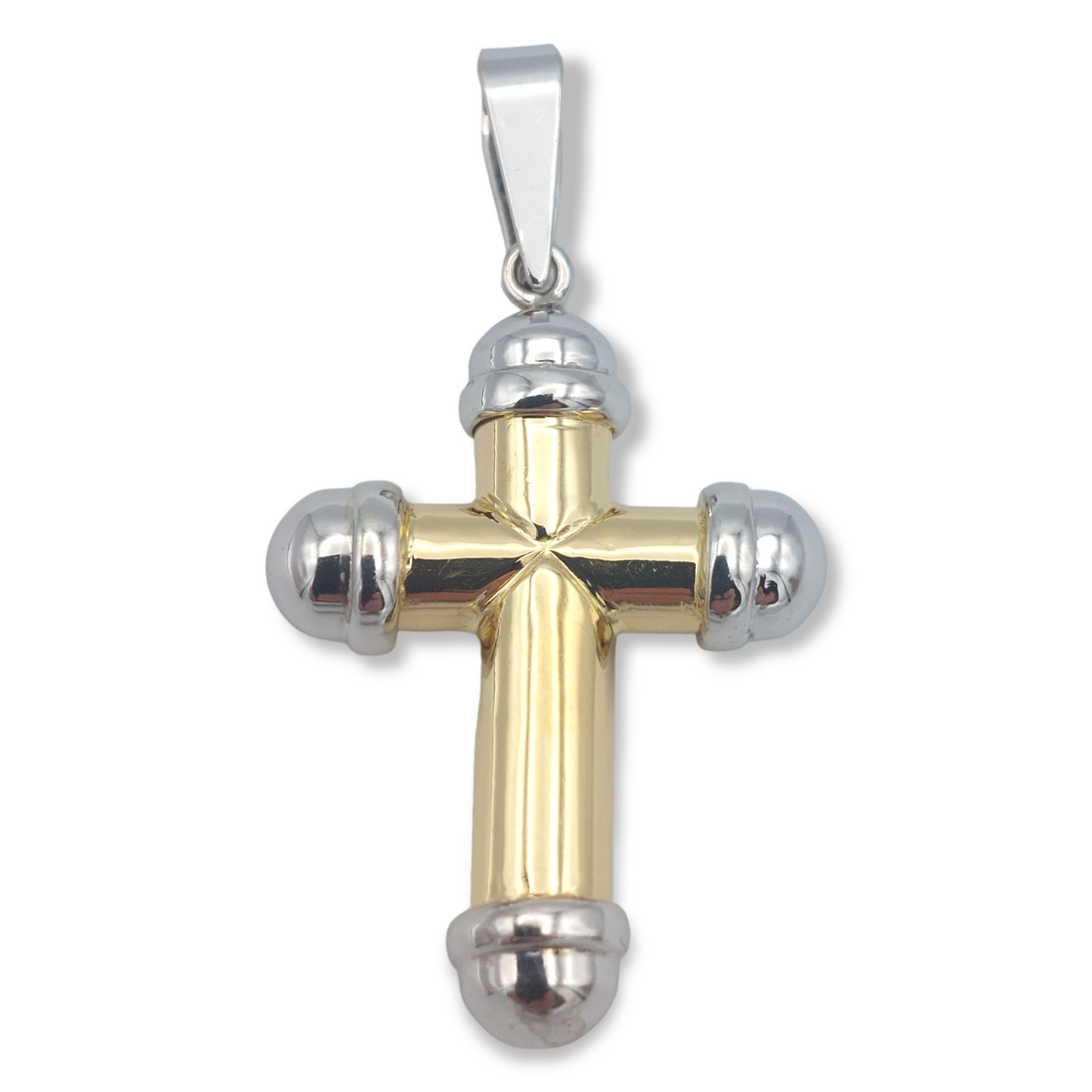 14k Two-Tone Cross Pendant