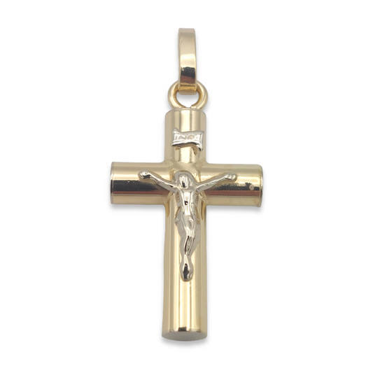 14k Two-Tone Crucifix Pendant