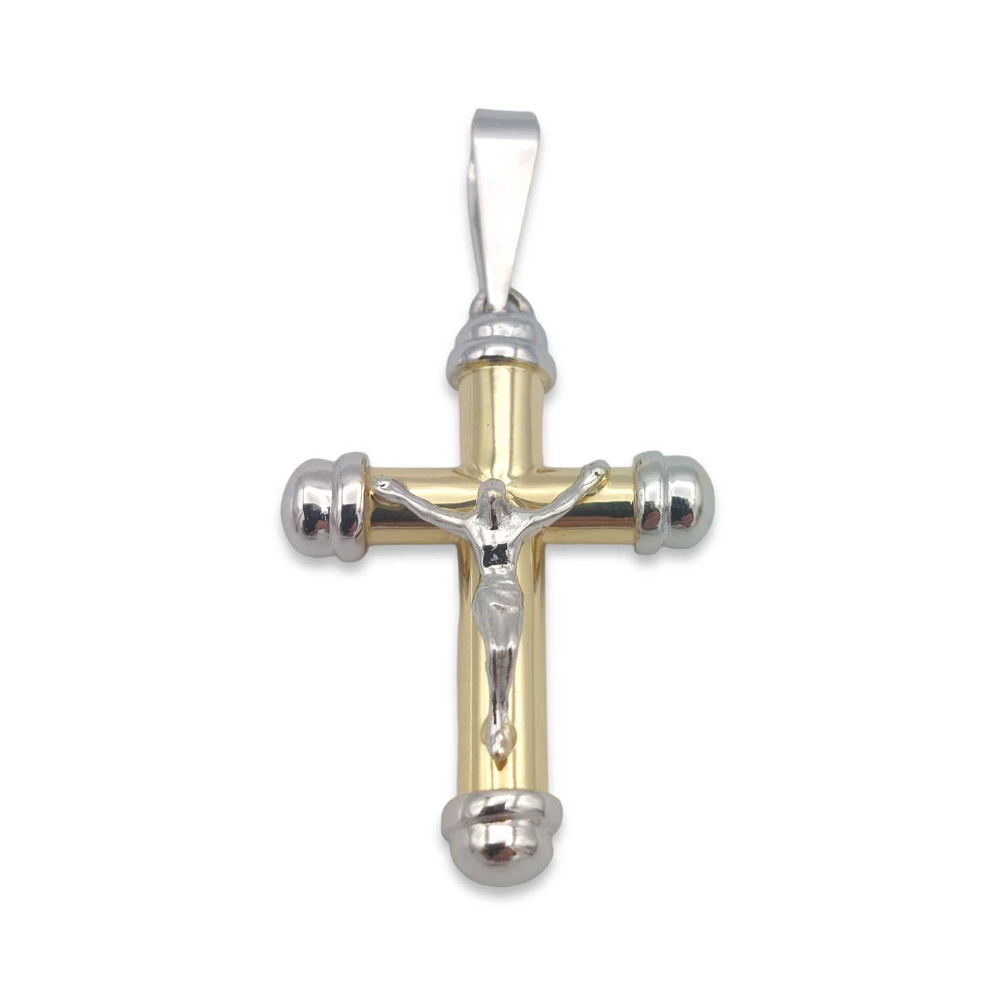 14k Two-Tone Crucifix Pendant