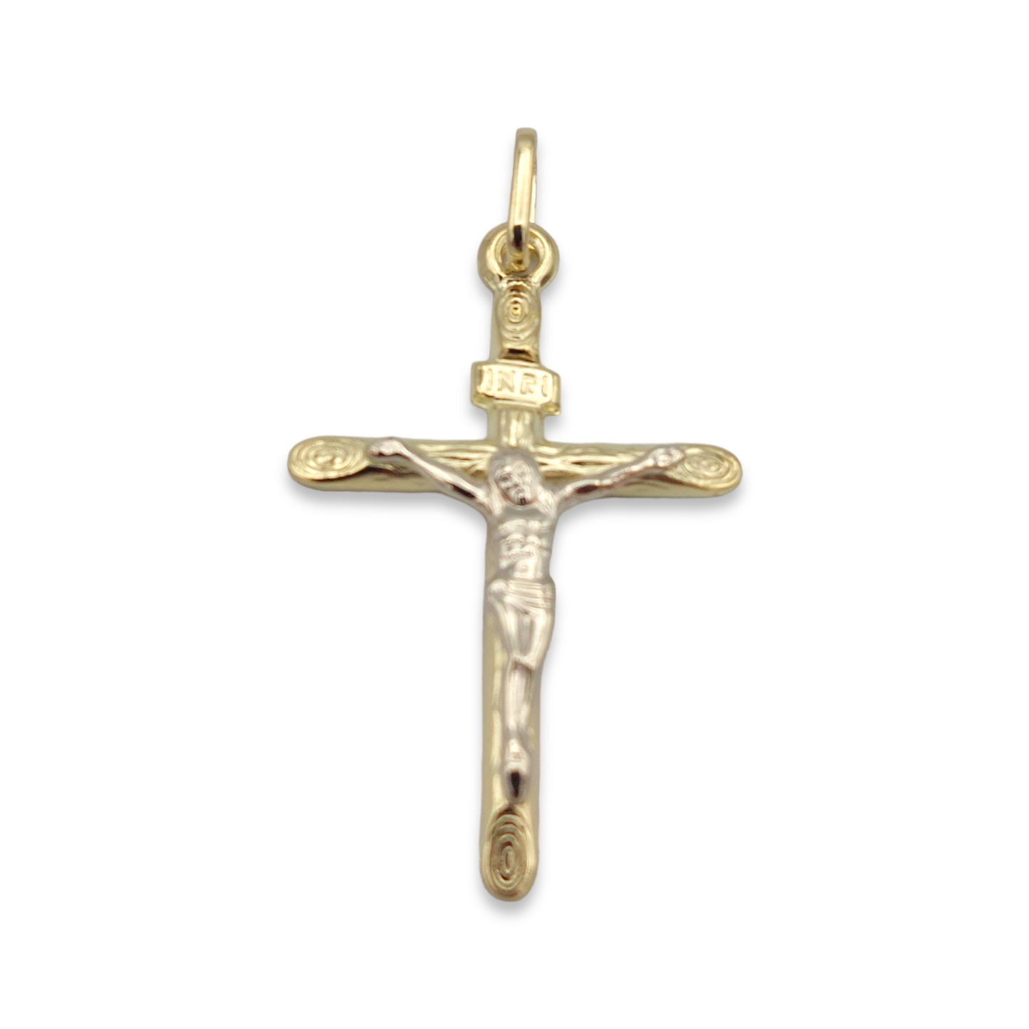 14k Two-Tone Crucifix Pendant